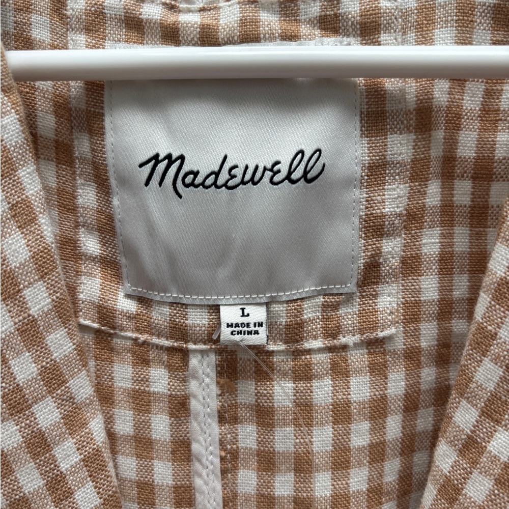 Madewell Linen Dorset Blazer in Gingham Check - Picture 9 of 15